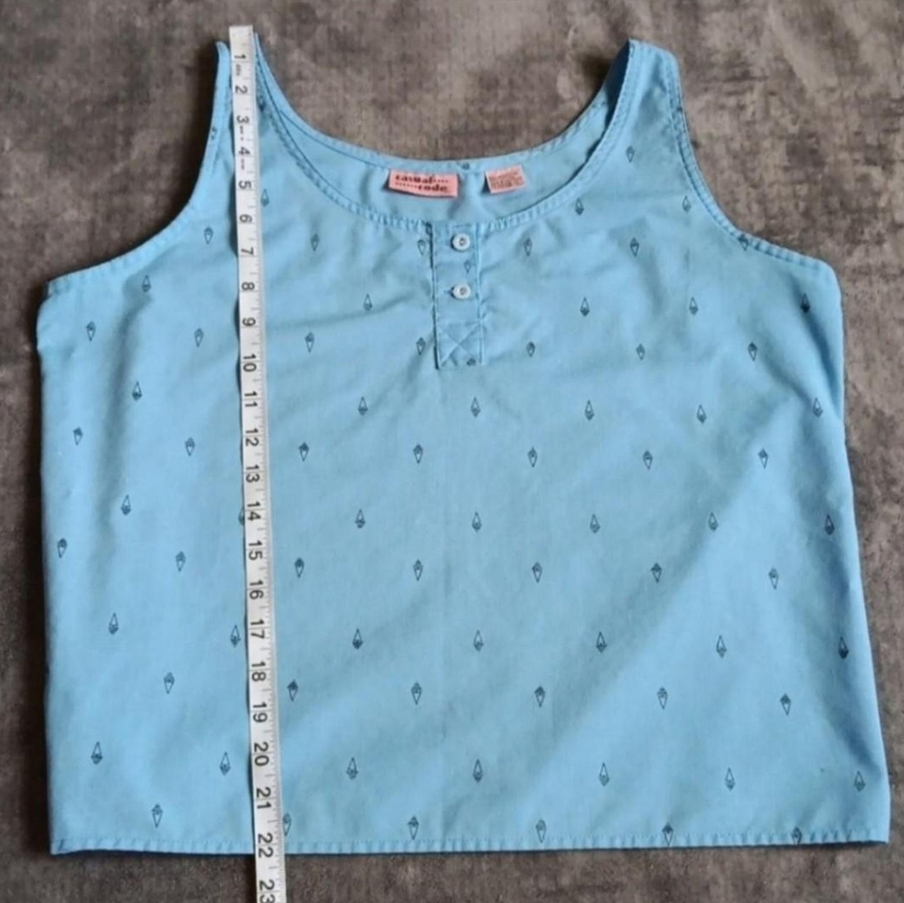 Vintage Blue Sailboat Print Tank Top, Women's Large,  Summer, Casual Code - Picture 4 of 7